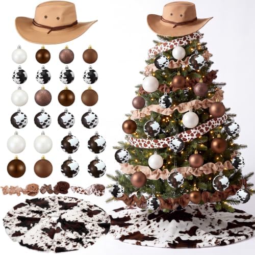 Sosation 29 Pcs Western Luxury Christmas Tree Decor Complete Set