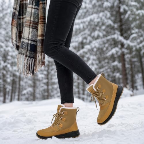 Women's Snow Ankle Boots Winter Lace-up Booties Warm Water Resistant 5.5-11