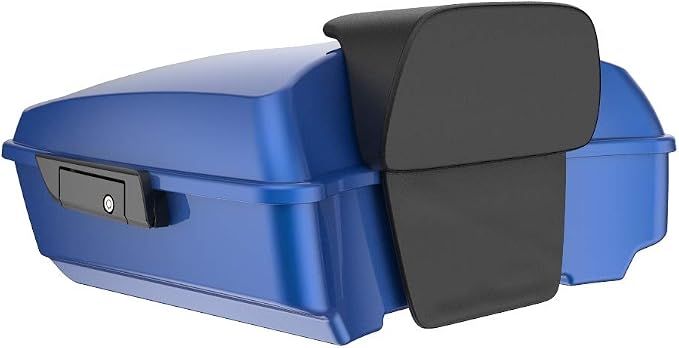 Advanblack Road Glide Tour Trunk Pack Superior Blue Chopped Tour Trunk Pack Backrest Pad for '97-'25 Harley Touring Road King Street Glide Electra Glide CVO models