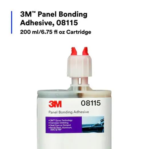 3M Panel Bonding Adhesive 08115, OEM Recommended Two-Part Epoxy, 200 mL Cartridge, Bonds Metal & Composites for Auto Body Panel Repair (1 Cartridge) | OEM Recommended Two-Part Epoxy; Bonds Metal & Composites for Auto Body Panel Repair