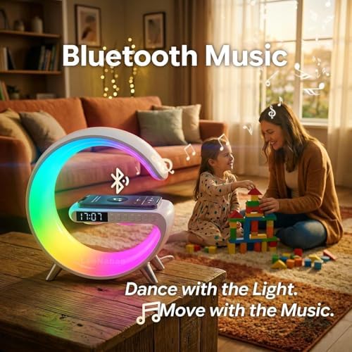 5 in 1 LED Table Lamp with Wireless Charging Bluetooth Speaker