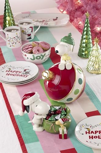 Lenox Peanuts Snoopy Christmas Santa Sack Candy Bowl