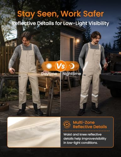 Heated Insulated Bib Overalls for Men with 16000mAh Power Bank