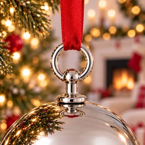 Personalized 2026 Silver Sleigh Bell Christmas Ornament
