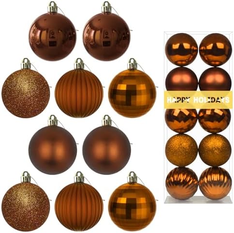 Bronze 3.2" Large Christmas Balls - Christmas Tree Decoration Ornaments Shatterproof Hanging Balls for Birthday Halloween Holiday Wedding Decorations Set of 10pcs