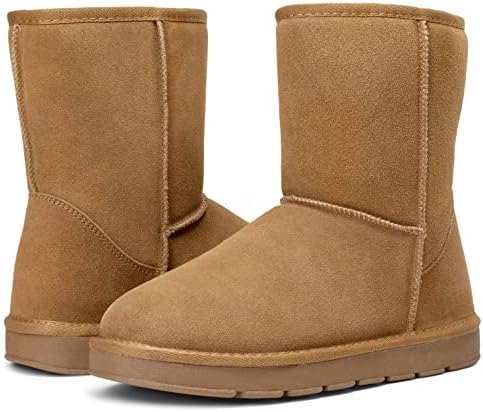 Jousen Men's Winter Boots Fur Lined Suede Snow Boots