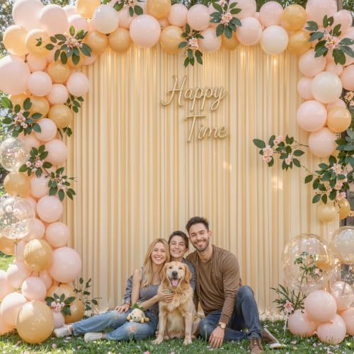 10x10 Dark Champagne Backdrop Curtain for Parties Wedding Baby Shower Wrinkle Free Photo Curtains Backdrop Drapes Fabric Decoration for Bridal Shower 5ft x 10ft,2 Panels