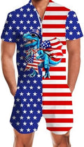 RAISEVERN Mens Romper Male Zipper Shorts Sleeve One Piece Bro Outfits