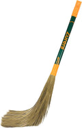 Zureni ZN-BR-08 Floor Broom with Natural Soft No Dust Grass Long Stick Jhadu for Home Pantry Office Cleaning (Random Colours)