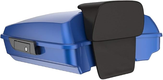 Advanblack Road Glide Tour Trunk Pack Superior Blue Razor Tour Trunk Pack Backrest Pad for '97-'25 Harley Touring Road King Street Glide Electra Glide CVO models