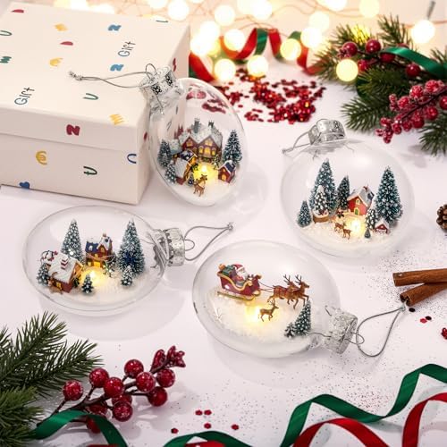 Wettarn 50 Pcs 4" Clear Plastic Disc Ornaments