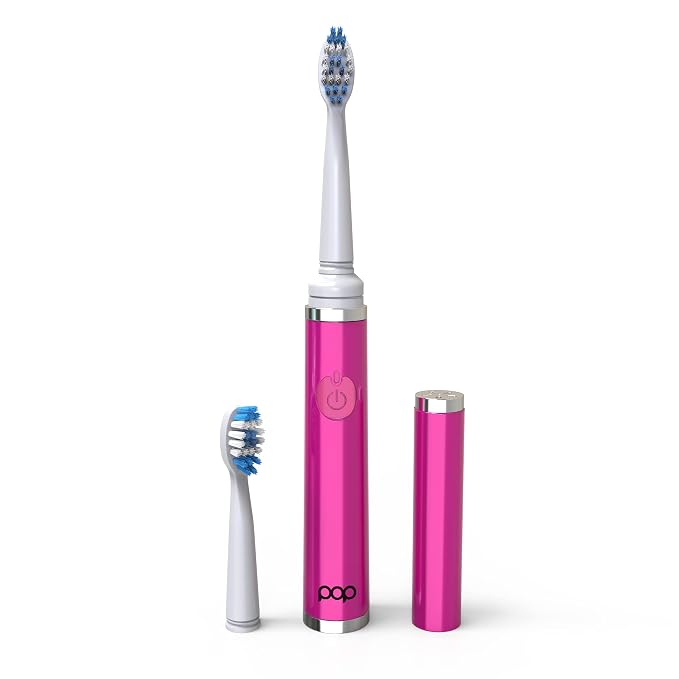 Pop Sonic Ultimate Pro Toothbrush (Pink) | Rechargeable Battery w/Up to 40,000 Brush Strokes/Minute -Long-Lasting Dupont Nylon Bristles - for Teens & Adults w/Quadrant Pacer & Timer