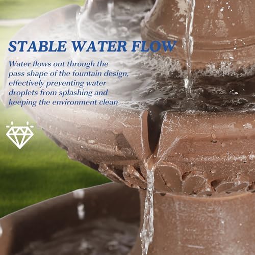 3-Tiers 48.4" H Italian Outdoor Water Fountains Feature Garden Decor