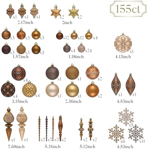 Valery Madelyn 155ct Christmas Tree Decorations Ball Ornaments Set