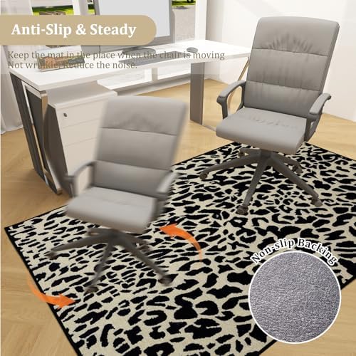 Office Chair Mat for Hardwood Floor, 72"x48" Easy Glide Computer Desk Mat Protector for Rolling Chair Under Desk Rug Nonslip Backing, Machine Wash, (Modern)