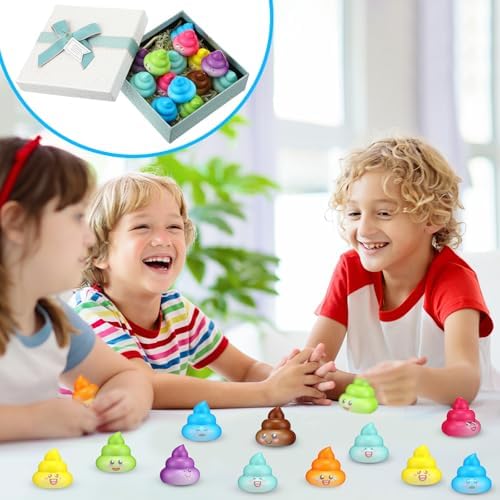 Leyndo 200 Pcs Mini Fake Poop Toys Halloween Party Favors, Bright Color