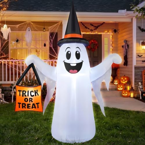 4.5 FT Halloween Inflatable Ghost Outdoor Decoration with Magic Hat