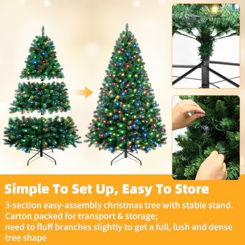 Pre-Lit Christmas Tree, 7FT for Home Holiday Decor, Remote Control