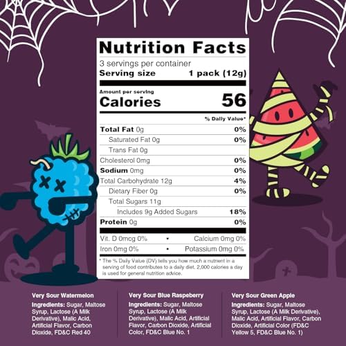 Sweet Dreams Popping Candy Ghost Lollipop, Sour Dip, 3 Bags, 9 Pouches