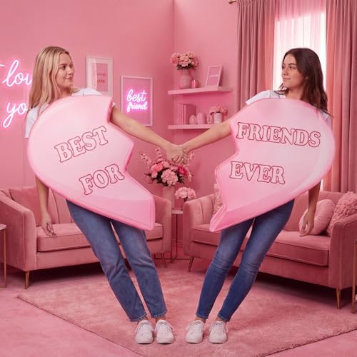 Liitrsh 2 Pcs BFF Candy Heart Costume Adult Best Friends Halloween