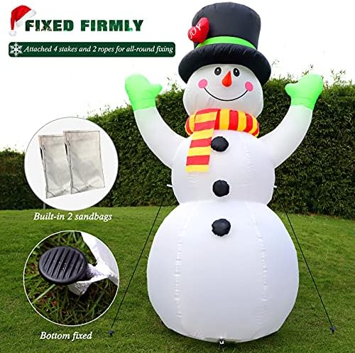 FunFanso 7 FT Christmas Inflatables Snowman Outdoor Decorations, Giant Blow up Snow Man Yard Decor Built-in Bright LED Light Wear Magic Hat, Weatherproof Holiday for Garden Patio Lawn Party Xmas Gifts