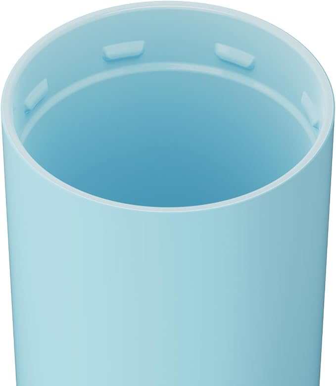 BrüMate Strova 18oz 100% Leakproof Insulated Coffee Mug | Ceramic-Lined Interior | Built-In Silicone Sleeve for Travel | Locking Flip Lid (Glacier)