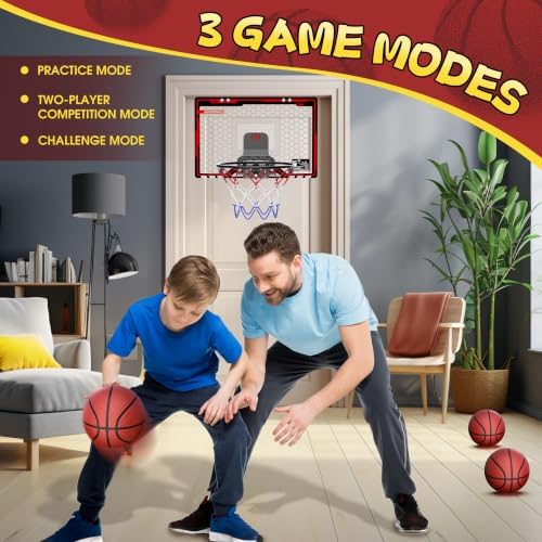 HopeRock Indoor Basketball Hoop for Kids, Mini Hoop Over the Door