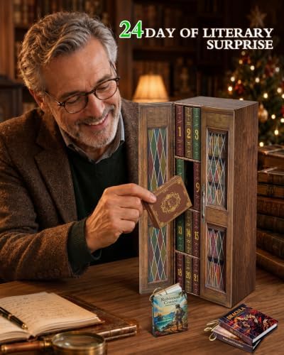 Mini Book Advent Calendar 2026 for Book Lovers, Christmas Tree Decor Books
