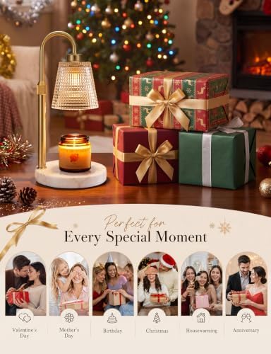 Marble White Candle Warmer Lamp with Timer Home Decor Gifts for Women
