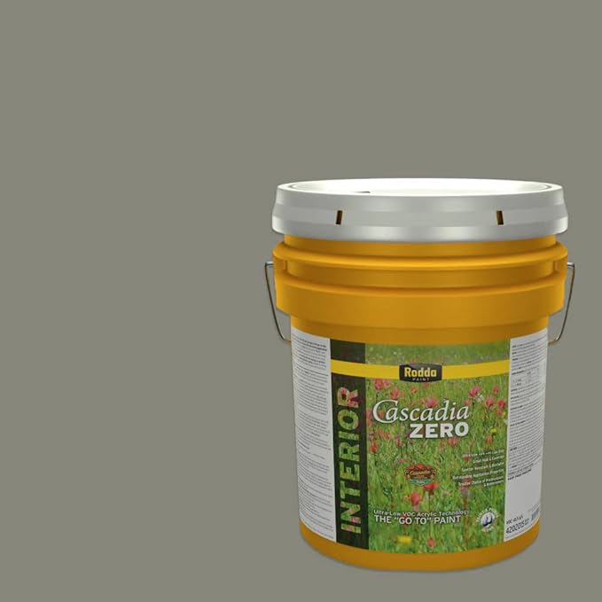 Rodda Paint CASCADIA ZERO Interior Flat Paint & Primer in One, 5-Gallon, River God