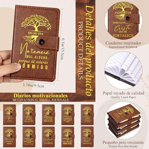 Spakon 20 Pcs Christian Prayer Journals with Pens, Spanish Tree of Life