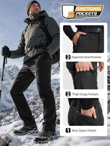 FREE SOLDIER Men's Outdoor Softshell Snow Ski Pants