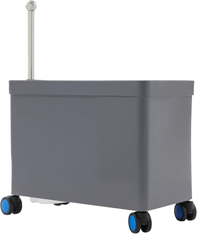 Floor Mop Sink, Freestanding Utility Mop Sink with Wheels & Retractable Handrail, Rolling Mop Bucket for Commercial and Residential Use