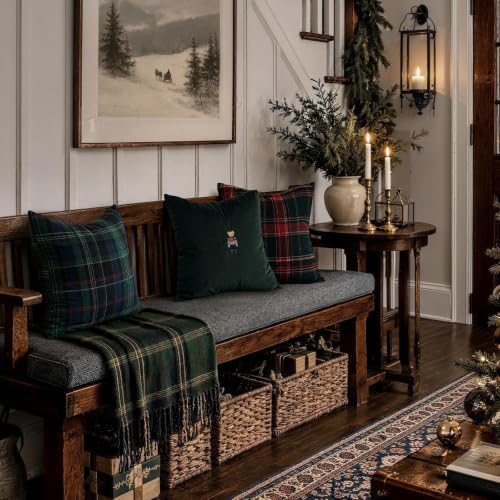 Christmas Decorations - Set of 4 Heritage Throw Pillow Covers, 18"x18"