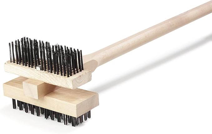 Carlisle FoodService Products Stainless Steel Double Broiler King Grill Brush with Handle, 48 Inches, (Pack of 2)
