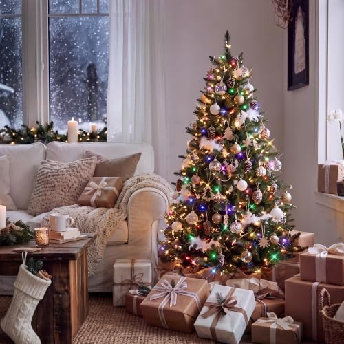 HOLLO STAR 4.5ft Prelit Christmas Tree, Multi-Color RGBW Lights