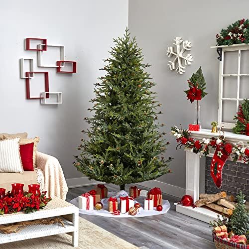 Nearly Natural 7.5ft. Artificial Classic Pine & Pinecone Christmas Tree