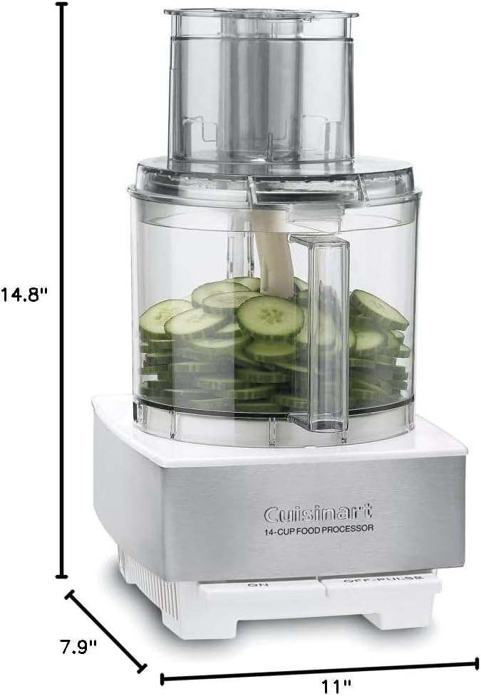 Cuisinart Food Processor 14-Cup Vegetable Chopper for Mincing, Dicing, Shredding, Puree & Kneading Dough, White, DFP-14BCWNY