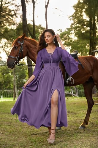 Scarlet Darkness Renaissance Costume Women Pirate Medieval Maxi Dress