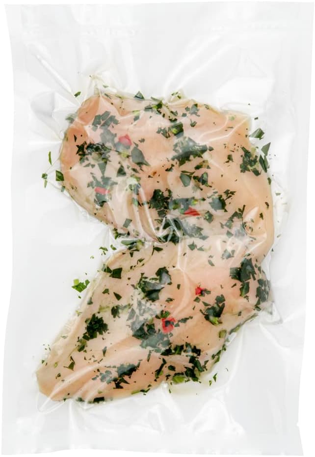 Restaurantware-Fresh Hero 12 x 8 Inch Vacuum Sealer Bags, 100 Food Storage Bags - 3 mil Thick, Microwavable, Clear Plastic Sous Vide Bags, Freezable, For Storing Food Or Sous Vide Cooking