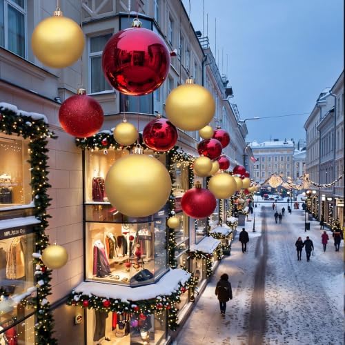 Threan 12 Inch Gold Matte Large Christmas Ball Ornament