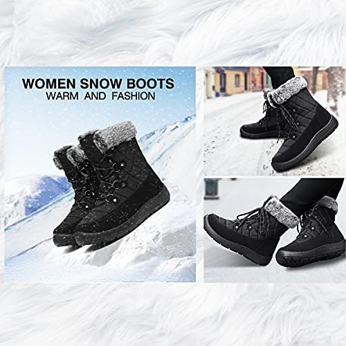 Women's Waterproof Winter Snow Boots Warm Insulation Outdoor Cold Weather Boot for Women Lightweight Fur Lined Non Slip