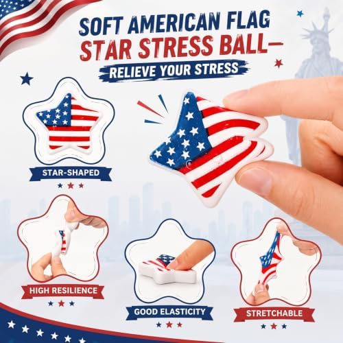 Thenshop 20 Pcs Veterans Day Gifts American Flag Star Ball Bulk