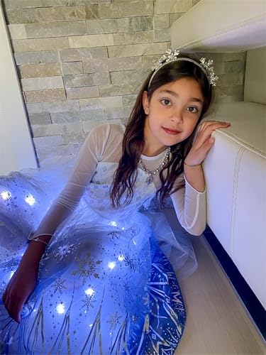 Light Up Princess Costume for 3-9 Ages girls Halloween dress up