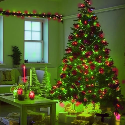Dazzle Bright Outdoor Christmas String Lights, 1000 LED 328 FT Plug in Fairy Light with Remote Control 8 Modes & Timer, Waterproof Decoration for Home Garden Yard Xmas Wedding, Red & Green