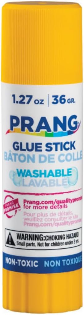 Prang Washable Glue Stick, Clear, 1.27 oz., 12 Count