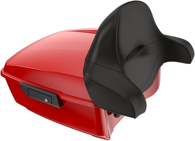 Advanblack 2025 RG Tour Trunk Pack Rally Red King Tour Trunk Pack+Wrap-Around Backrest Pad Fits For Harley Touring CVO Road King Street Glide Electra Glide Ultra Limited 1997-2025