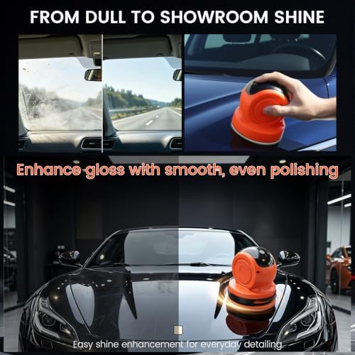Cordless Car Buffer Polisher, 1800RPM 3-Speed Mini Car Polisher with 4000mAh Battery, USB-C Rechargeable Car Buffer with LCD Display, 6-Pad Car Detailing Kit for Waxing & Buffing
