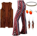 Leumoi 5 Pcs 60s 70s Costume for Women Disco Outfits