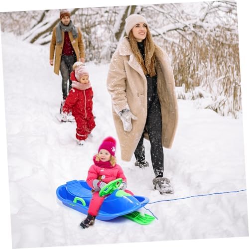 Extra Thick Ski Board Sled with Steering Wheel Brakes for Adults